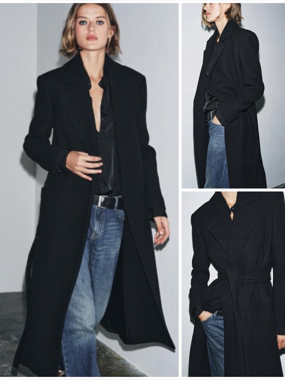 ZARA ~ Belted Wool Blend Coat ZW Collection
